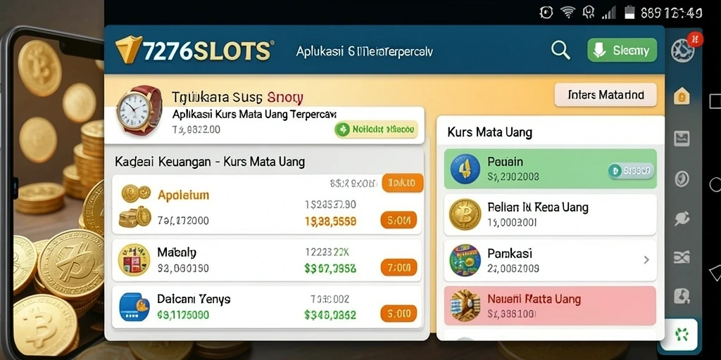 Antarmuka aplikasi 7276SLOTS yang user-friendly untuk pemantauan kurs mata uang.