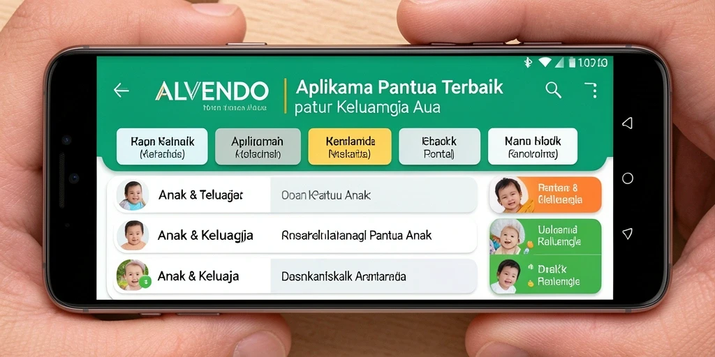 Antarmuka ALVENDO menunjukkan fitur pemantauan anak yang intuitif dan mudah digunakan.