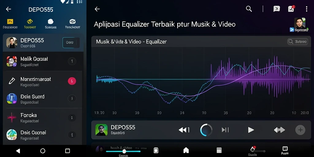 Antarmuka DEPO555 yang intuitif untuk pengaturan Equalizer.