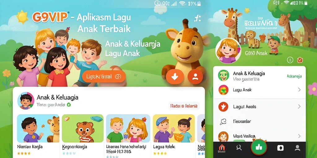 Antarmuka aplikasi G9VIP yang ramah anak dan penuh warna.