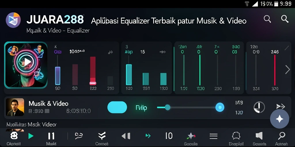 Antarmuka JUARA288 yang memudahkan penyesuaian equalizer suara.