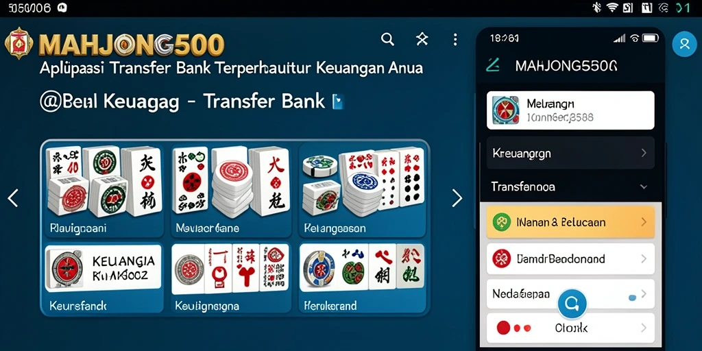 Antarmuka MAHJONG500 yang mudah digunakan untuk transfer bank.