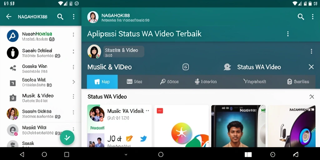 Antarmuka NAGAHOKI88 yang menarik untuk Status WA Video.