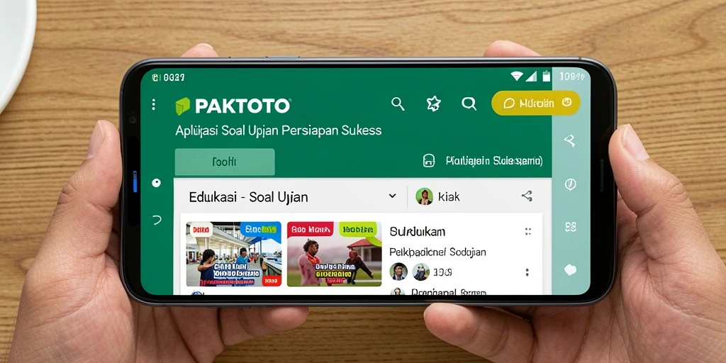 Tampilan antarmuka aplikasi PAKTOTO yang interaktif untuk Soal Ujian.