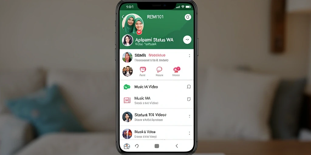 Tampilan antarmuka REMI101 yang mudah digunakan untuk Status WA Video.