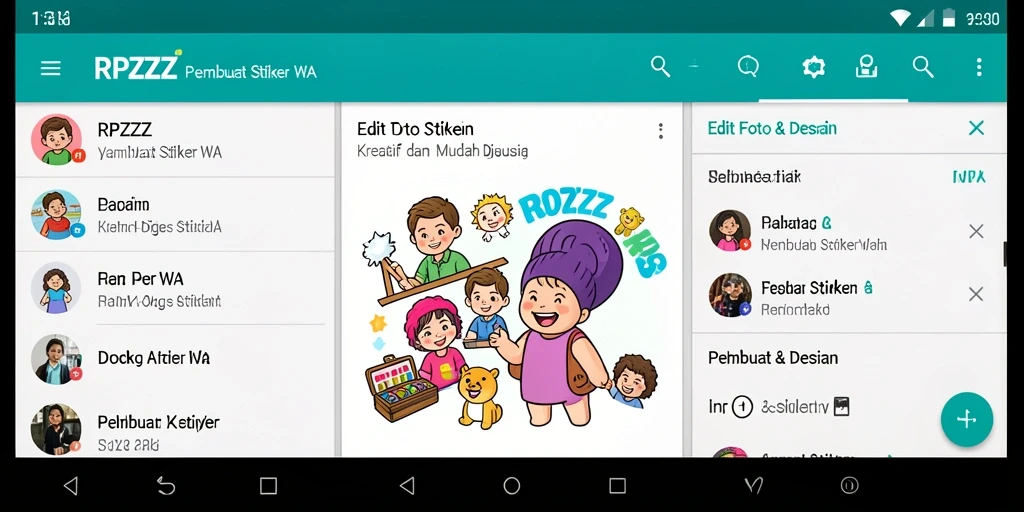 Antarmuka aplikasi RPZZZ yang memudahkan pembuatan stiker WA.