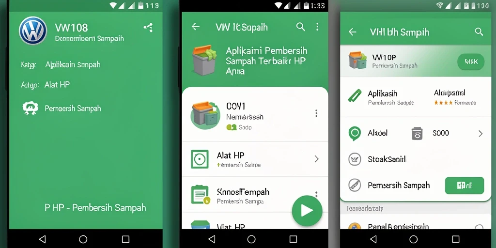 Tampilan antarmuka VW108 yang sederhana dan efektif untuk pembersihan sampah.